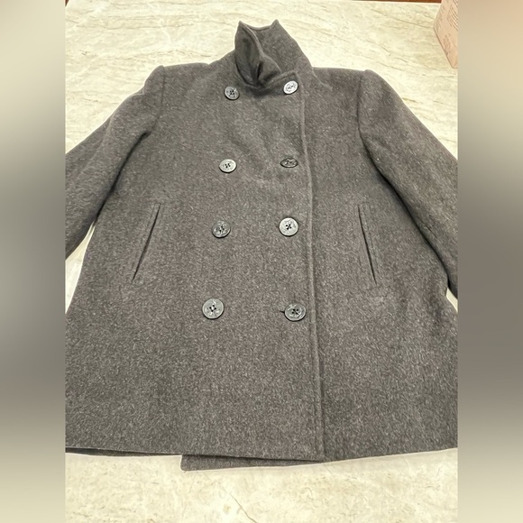 Talbots‎ | 100% Wool Classic Pea Coat | Charcoal Grey | Petite 14 - Picture 3 of 11